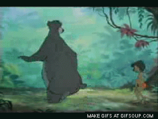 Dancing bear and boy from The Jungle Book.