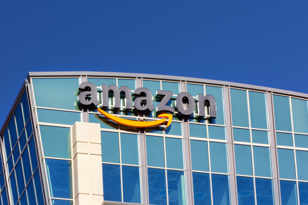 Online retailer Amazon sign on office building