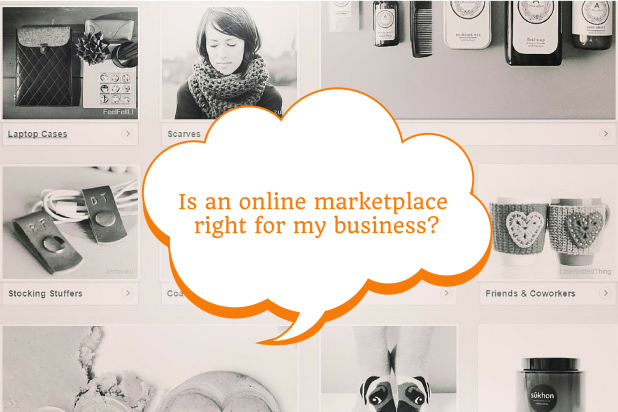 Black and white backdrop of an online marketplace.