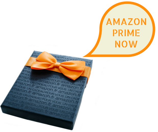 Amazon package representing new Amazon Prime Now one-day delivery service