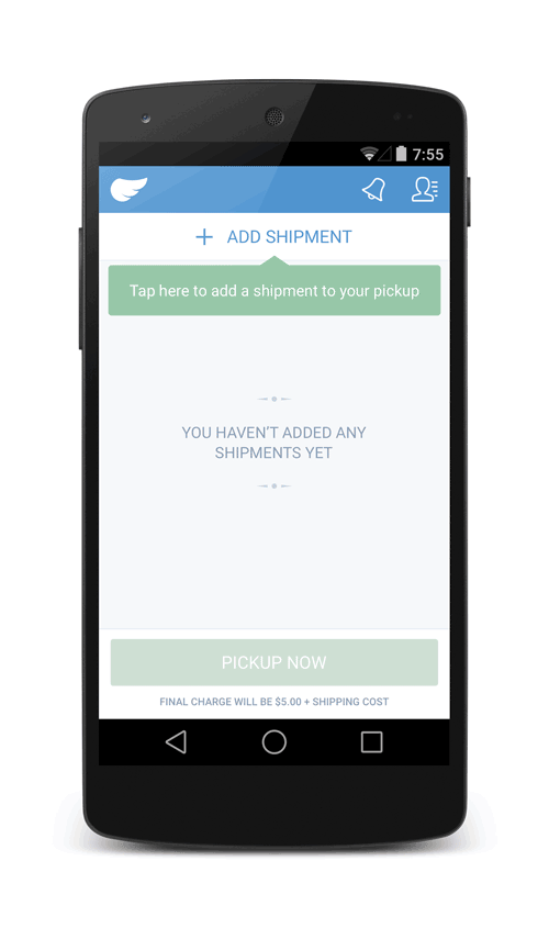 Shyp Android in Action GIF