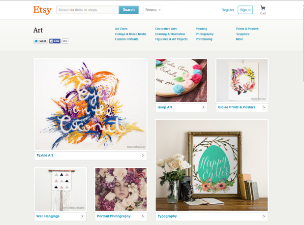 Etsy website – representing tips on how to sell on Etsy