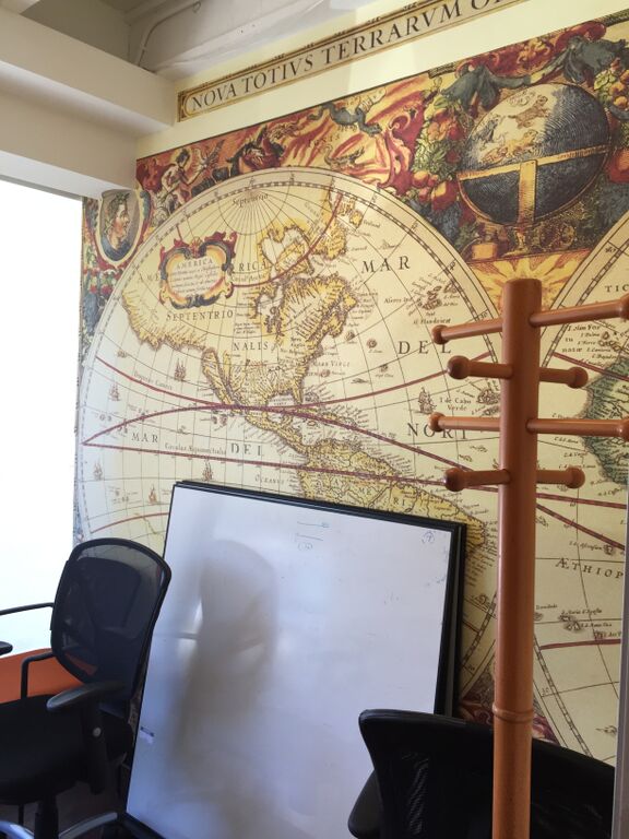 Endicia’s new office map-themed conference room- in Mountain View, CA 