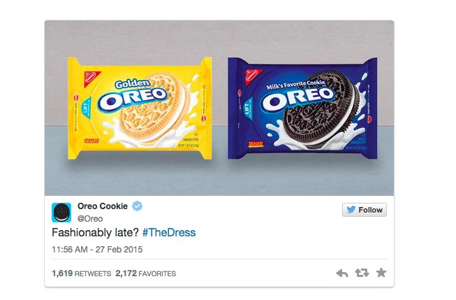 How to use Twitter for your online - Oreo tweet engagement example #TheDress 