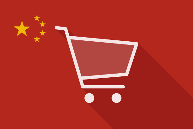 Shopping cart and Chinese flag – online business selling to china tips