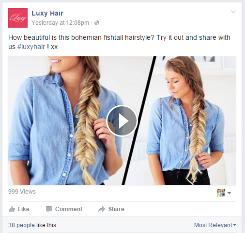Luxy Hair Facebook page - Facebook marketing tips and business growth strategies for online businesses.