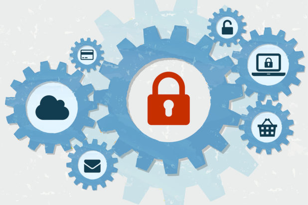Illustration depicting website security